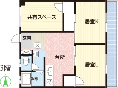 あさひD棟：間取り図