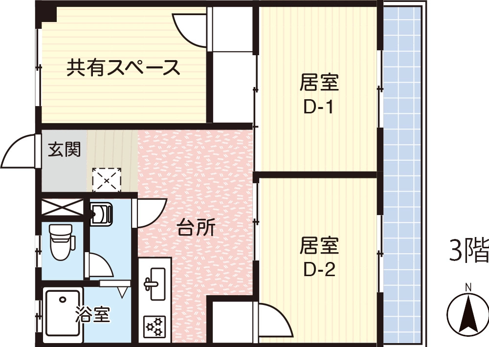 あさひD棟：間取り図