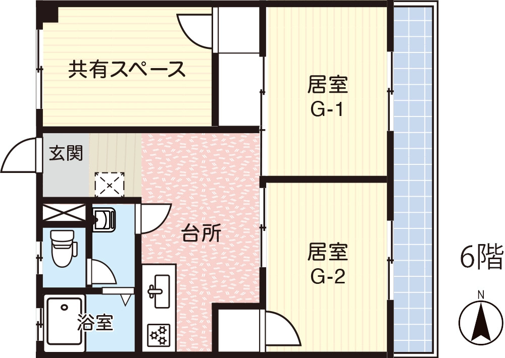 あさひG棟：間取り図